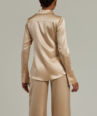 Champagne Silk Long-Sleeved Shirt