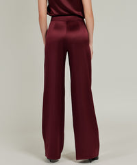 Burgundy Silk Trousers
