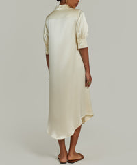 Cream Silk Shirt Dress