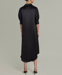 Black Silk Shirt Dress