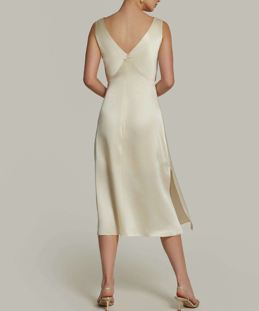 Cream Silk Slip Dress Refined Revolution Cream Silk Slip Dress Refined Revolution