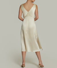 Cream Silk Slip Dress