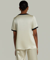 Cream Silk T-Shirt