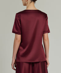 Burgundy Silk T-Shirt