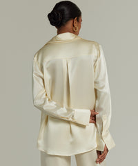 Cream Silk Oversized Shirt