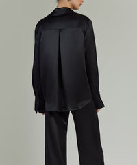 Black Silk Oversized Shirt