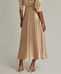 Champagne Silk Long Skirt