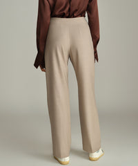 Tobacco Suiting Pleated Trousers