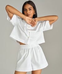 White Egyptian Cotton Boxing Shorts