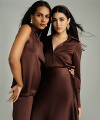 Espresso Silk Long-Sleeved Shirt