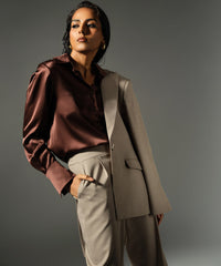 Espresso Silk Oversized Shirt
