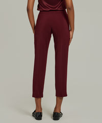 Burgundy Stretch Suiting Cigarette Trousers