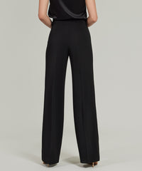 Black Stretch Suiting Wide-Leg Trousers