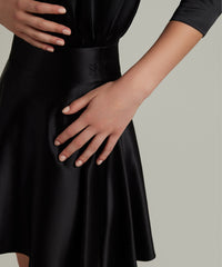Black Silk Skater Skirt