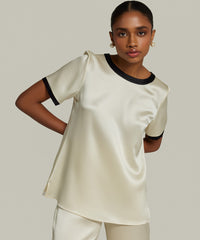 Cream Silk T-Shirt