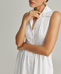 White Egyptian Cotton Long Tennis Dress