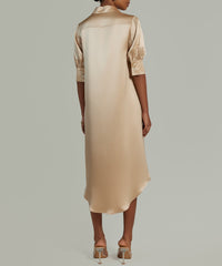 Champagne Silk Shirt Dress