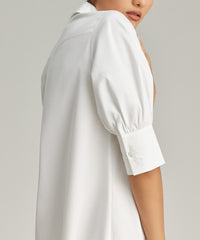 White Egyptian Cotton Long Shirt Dress
