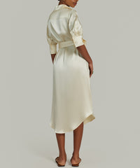 Cream Silk Shirt Dress