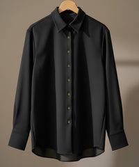Black Scuba Knit Oversized Shirt