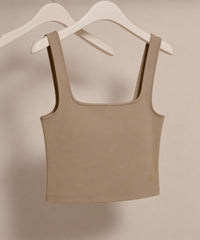 Taupe Scuba Knit Cropped Camisole