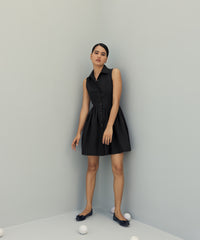 Black Egyptian Cotton Short Tennis Dress