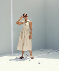 Fawn Egyptian Cotton Long Tennis Dress
