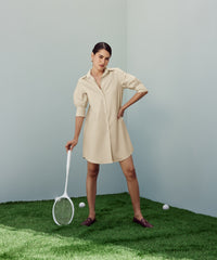 Fawn Egyptian Cotton Short Shirt Dress