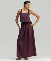 Mulberry Egyptian Cotton Maxi Skirt