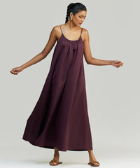 Mulberry Egyptian Cotton Long Trapeze Dress
