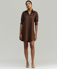 Brunette Egyptian Cotton Short Shirt Dress