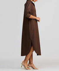 Brunette Egyptian Cotton Long Shirt Dress