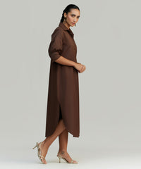 Brunette Egyptian Cotton Long Shirt Dress