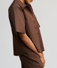 Brunette Egyptian Cotton Bowling Shirt
