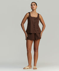 Brunette Egyptian Cotton Sleeveless Top