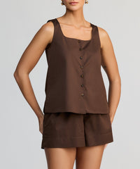Brunette Egyptian Cotton Sleeveless Top