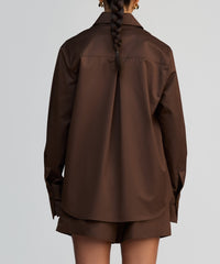 Brunette Egyptian Cotton Oversized Shirt