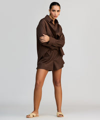 Brunette Egyptian Cotton Oversized Shirt