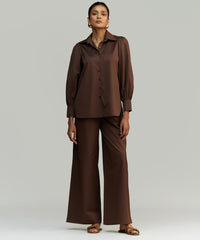 Brunette Egyptian Cotton Bishop Sleeved Shirt