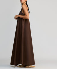 Brunette Egyptian Cotton Long Trapeze Dress