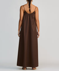 Brunette Egyptian Cotton Long Trapeze Dress