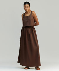 Brunette Egyptian Cotton Maxi Skirt