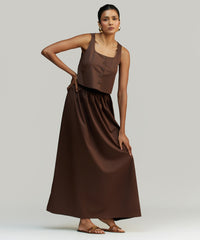 Brunette Egyptian Cotton Cropped Sleeveless Top