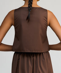 Brunette Egyptian Cotton Cropped Sleeveless Top