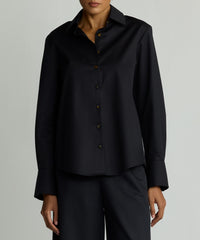 Black Egyptian Cotton Oversized Shirt