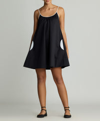 Black & White Egyptian Cotton Short Trapeze Dress