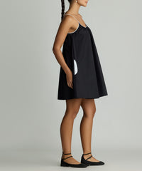 Black & White Egyptian Cotton Short Trapeze Dress