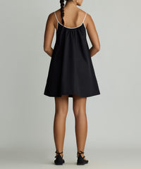Black & White Egyptian Cotton Short Trapeze Dress