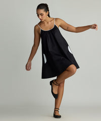 Black & White Egyptian Cotton Short Trapeze Dress