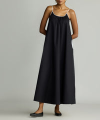 Black & White Egyptian Cotton Long Trapeze Dress